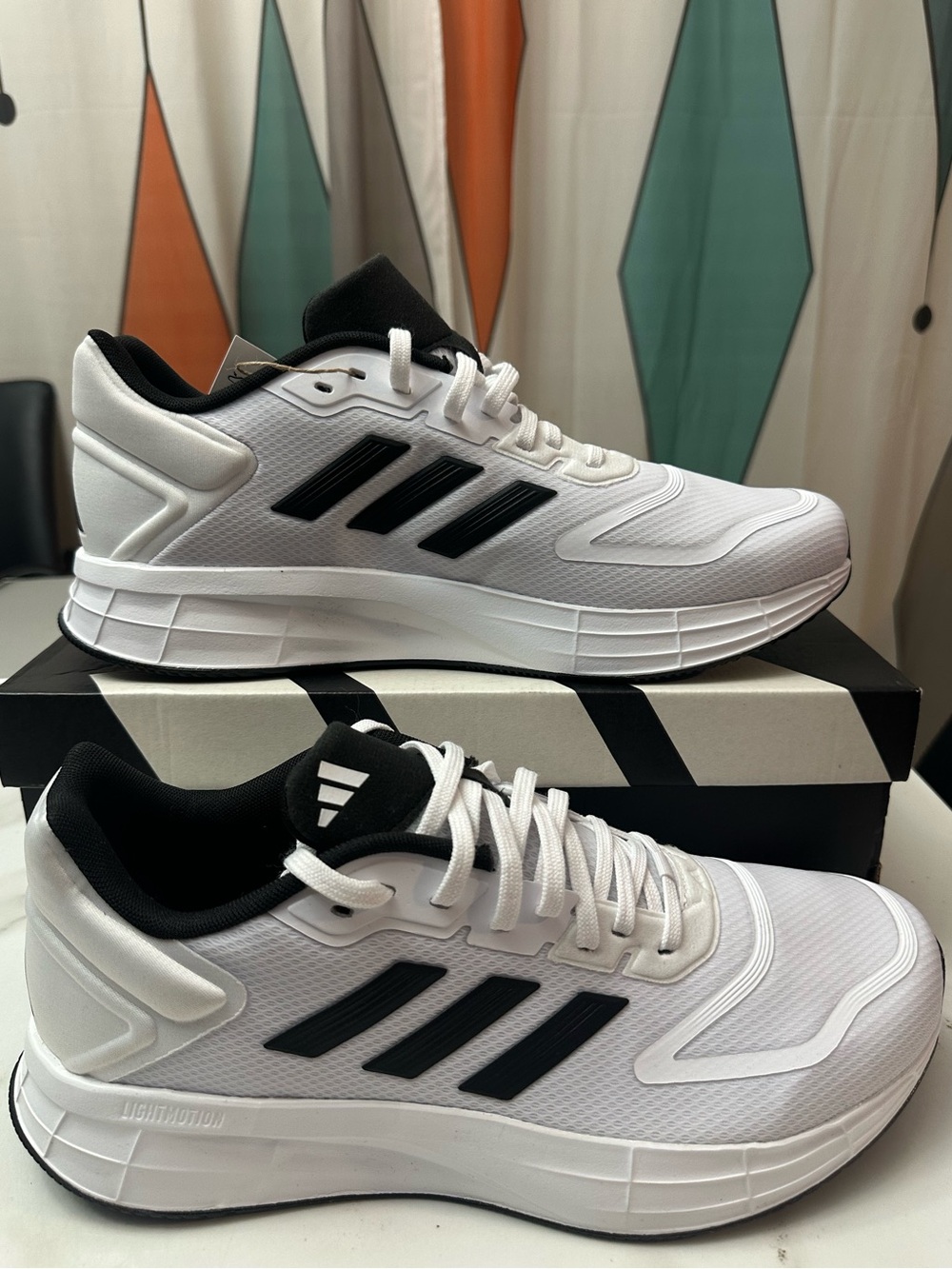 adidas Men’s White and Black Athletic Running Shoes